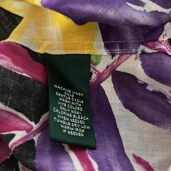 Lauren Ralph Lauren Womens Top Tunic size 2X Floral Vneck Hawaiian Aloha - Picture 11 of 11